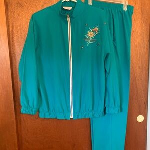 Source Unknown Teal Green Embroidered Track Jacket & Pants Set